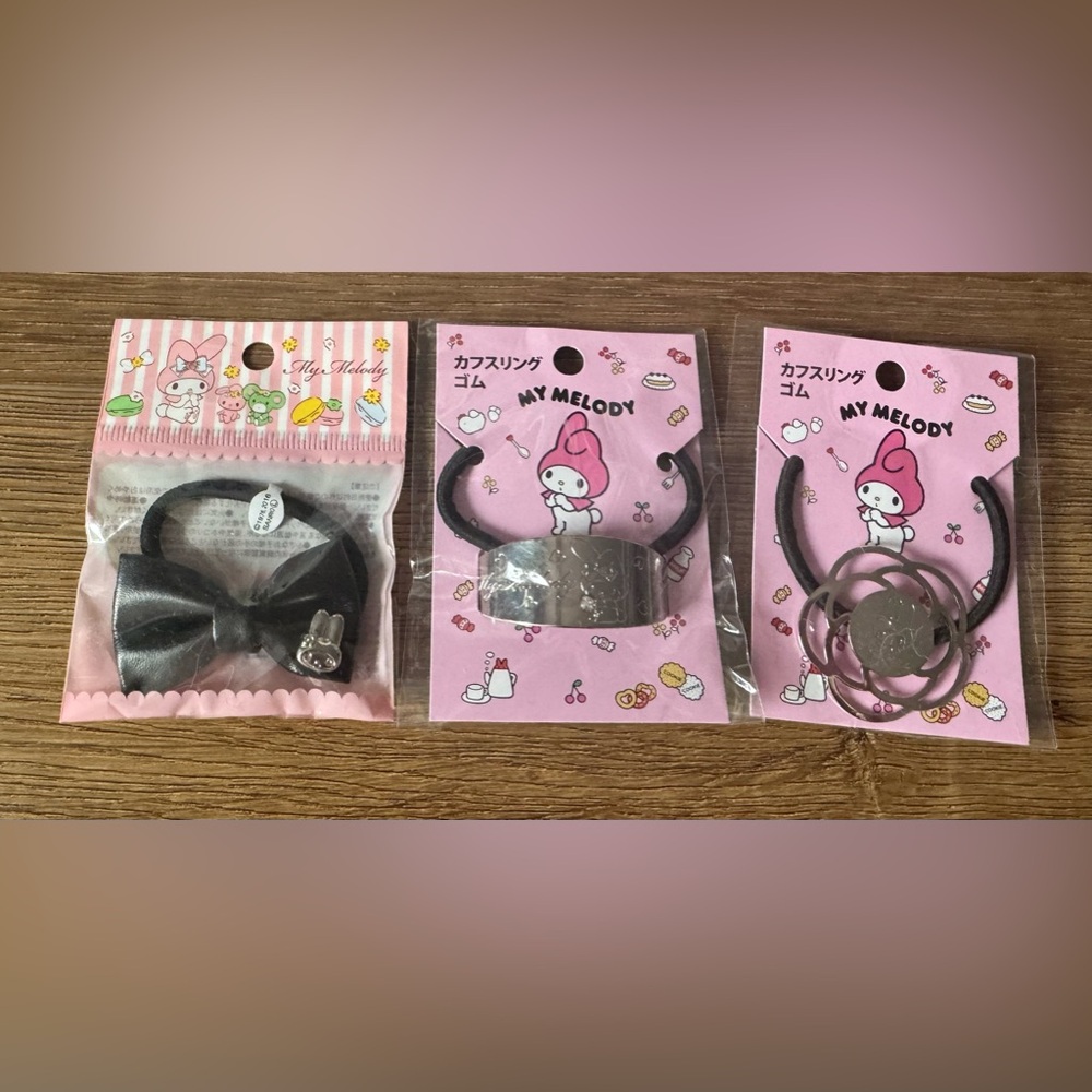 MY MELODY-Imported (NWT) 3 Hair Tie Bundle